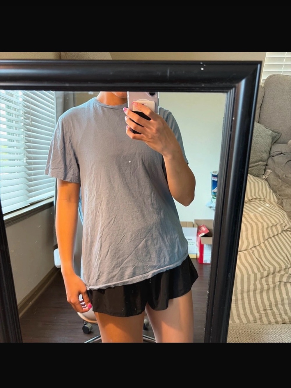 Old Navy Women's Short Sleeve Crewneck Tee in Dusty Blue